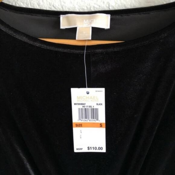 MICHAEL Michael Kors Black Matte/Velvet Dress NWT - Picture 3 of 8